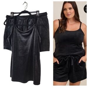 Torrid 2-piece Black Velour Velvet Relaxed Lounge Set Size Large (0)